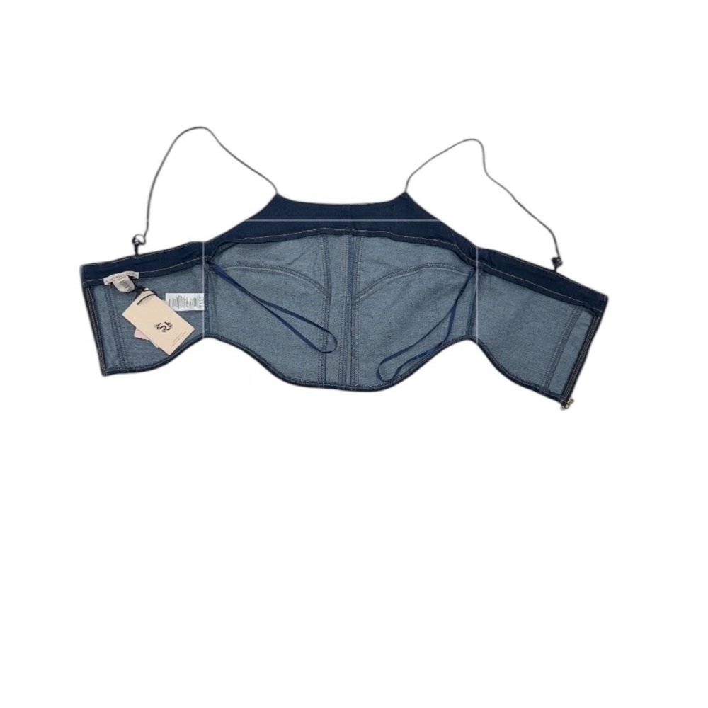 SINCERELY JULES Denim Top Bustier Corset Cute Jean Dark Blue NWT Size Medium - Picture 6 of 6